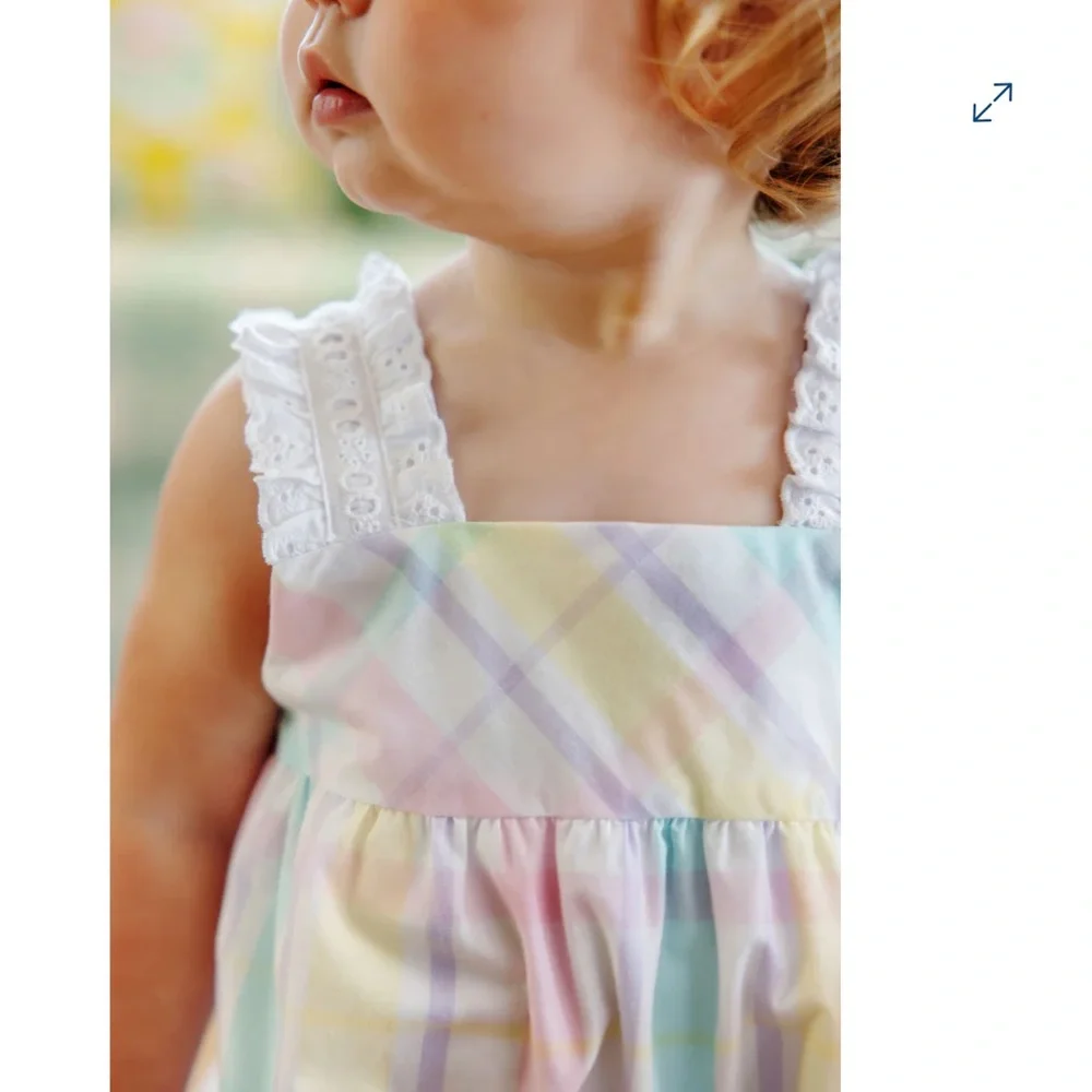 Beaufort Bonnet Babs Bubble Brunch Plate Plaid with Worth Avenue White Girl’s 3T